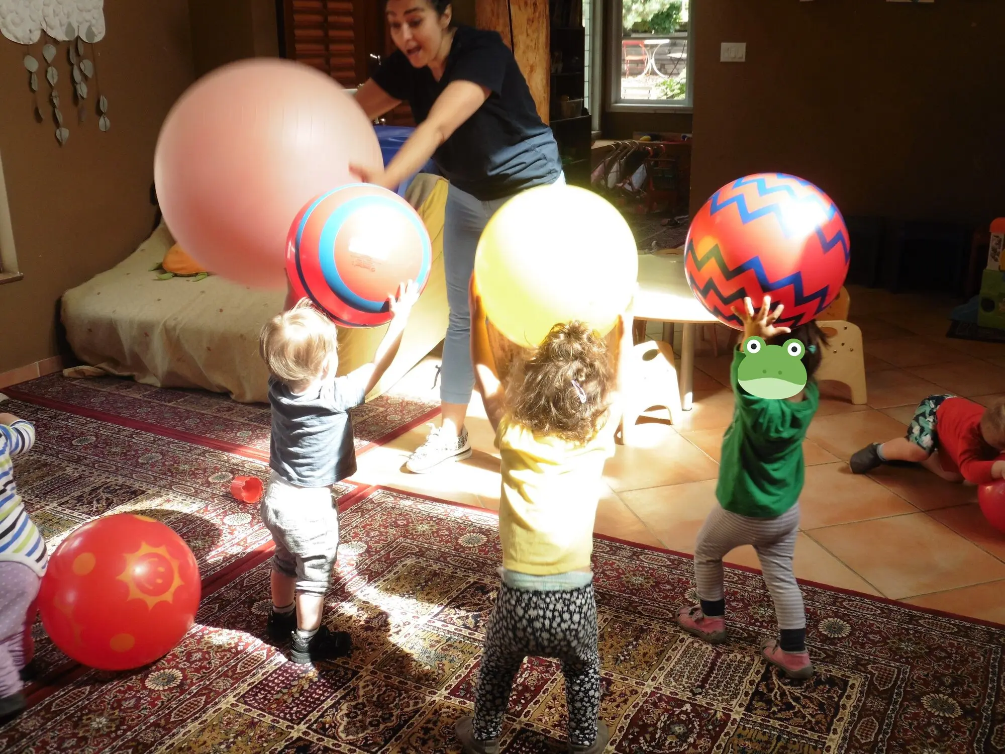 Big ball play in the indoor gym