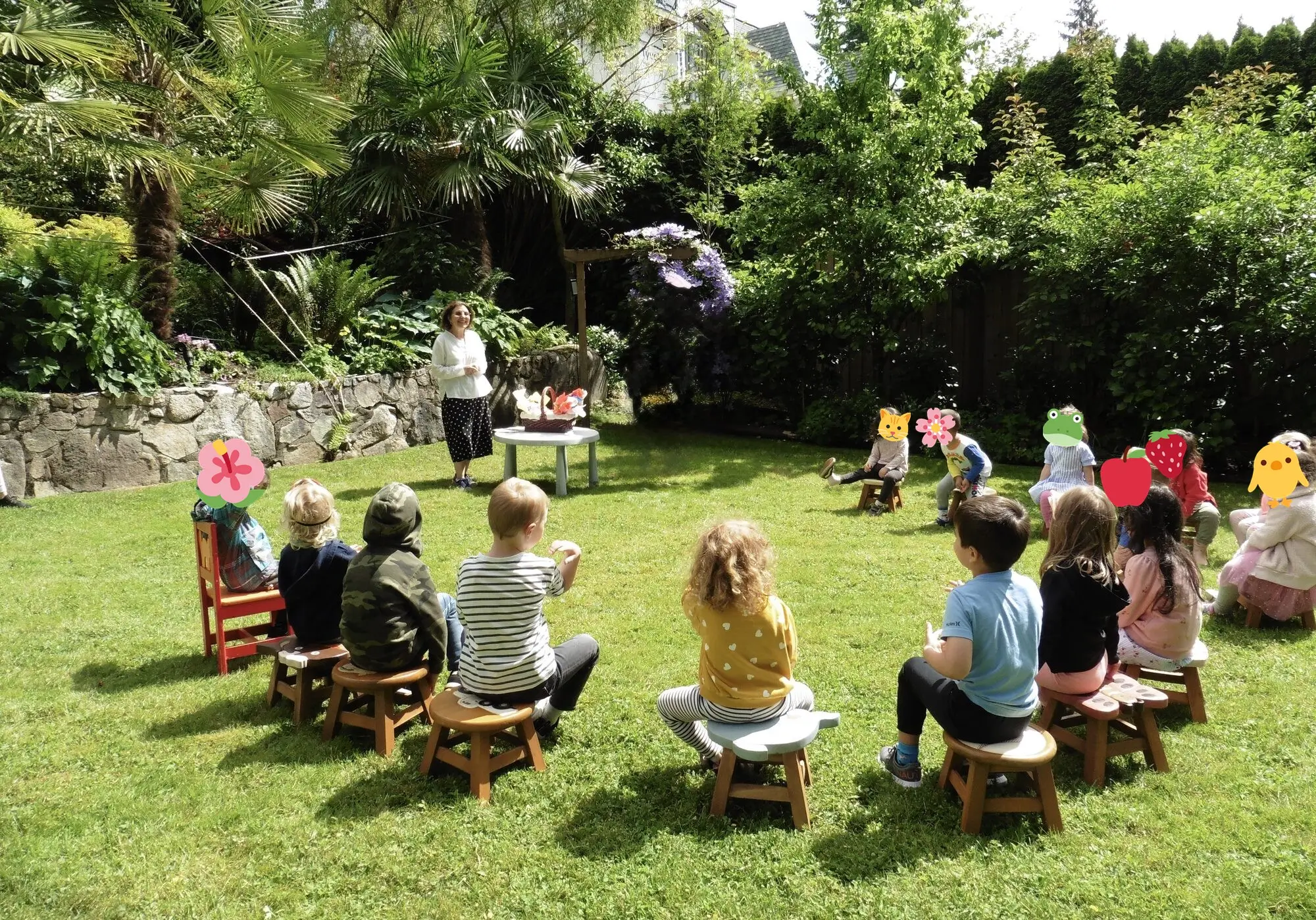 Circle time on the lawn