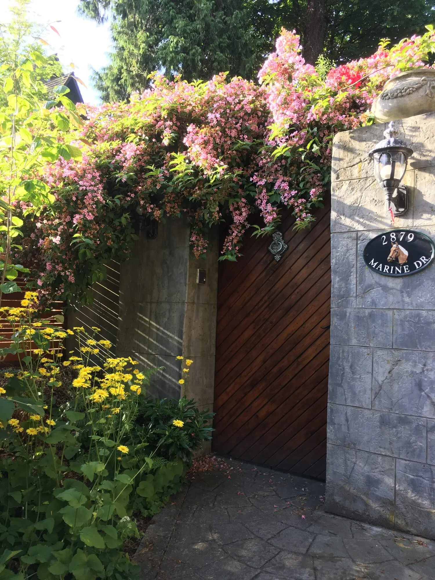 The front gate at 2879 Marine Drive