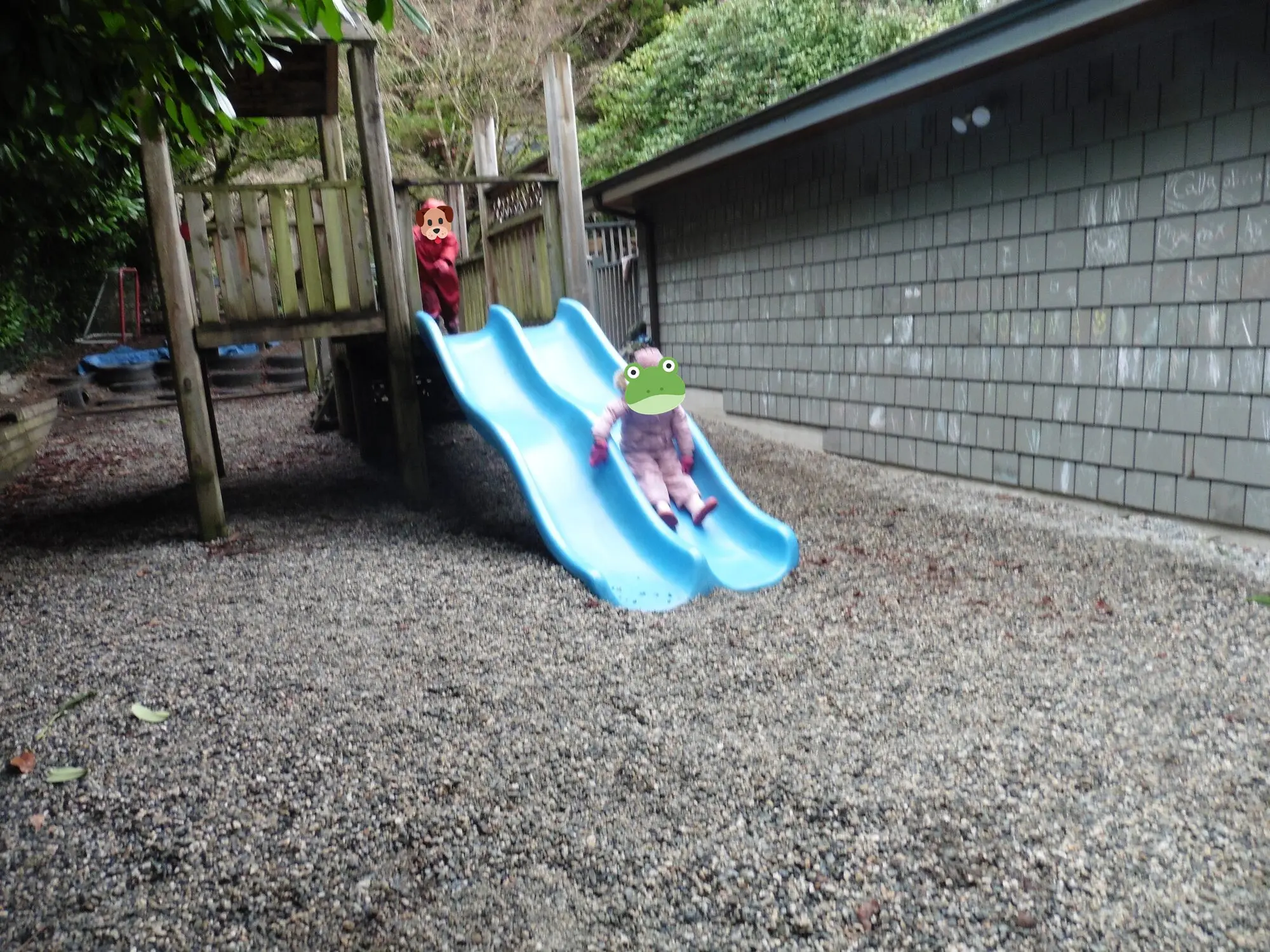 Down the slide